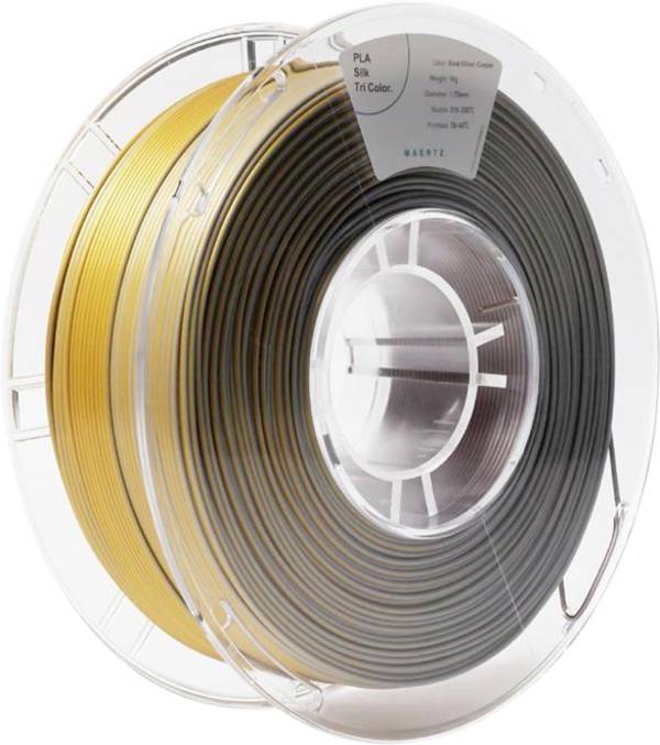 Maertz PMMA-1022-004 PMMA-1022-004 vlákno pre 3D tlačiarne PLA hodváb hodvábne lesklé 1.75 mm 1000 g zlatá, strieborná, meď  1 ks
