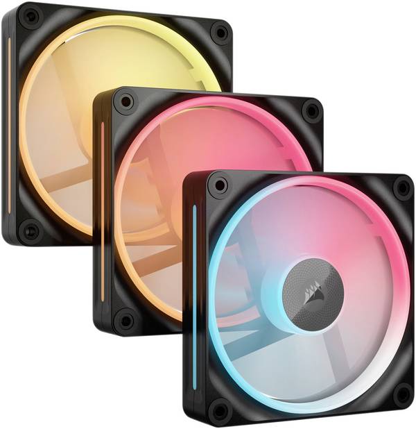 Corsair LX120-R RGB iC PC vetrák s krytom čierna (š x v x h) 120 x 120 x 20 mm vr. ovládanie RGB osvetlenie