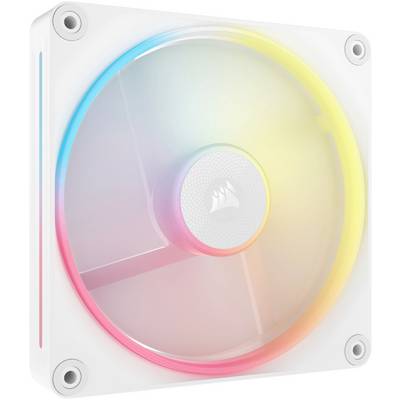 Počítačový ventilátor s farebnými RGB podsvietením, štvorcového dizajnu so zaoblenými rohmi. Logo v strede ventilátora.
