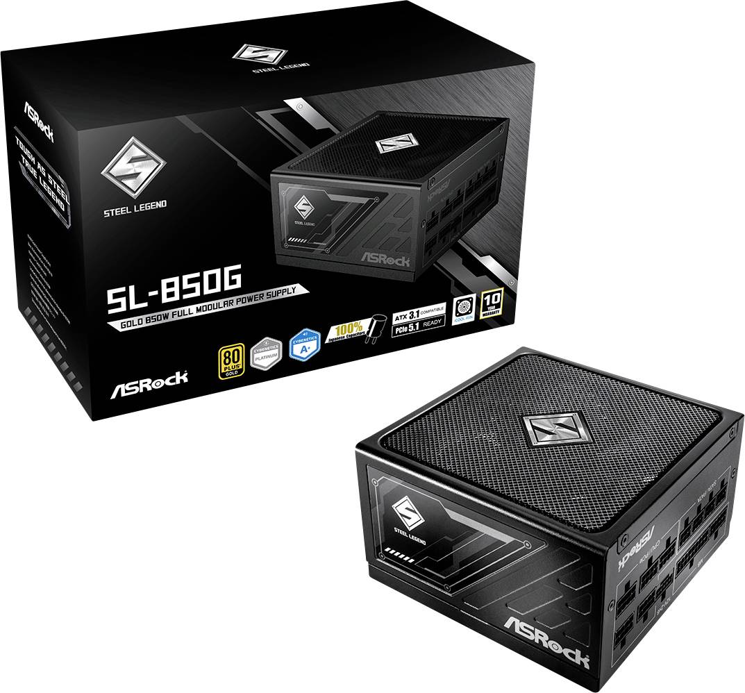 ASROCK  Steel Legend SL-850G Alimentation PC 850 W ATX 80PLUS&reg; Gold 