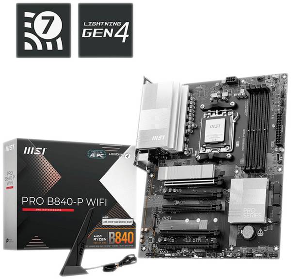MSI B840-P Základná doska Socket AMD AM5 Tvarový faktor ATX Čipová sada základnej dosky AMD® B840
