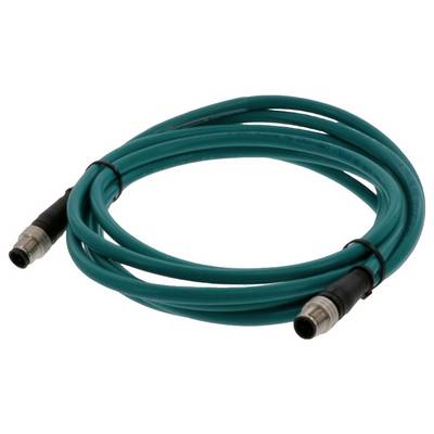 Zelený ethernetový kábel s RJ-45 konektormi na oboch koncoch.