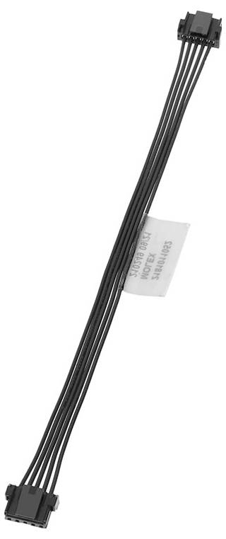 Čierny kábel so zástrčkou na oboch koncoch, označený nápisom '6"-3M'. Používa sa na prepojenie elektronických zariadení alebo komponentov.
