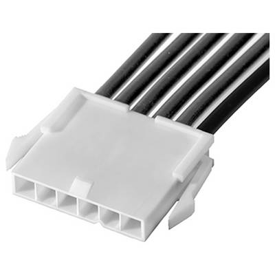 'Biely 4-pólový Molex konektor s čiernymi opláštovanými káblami'