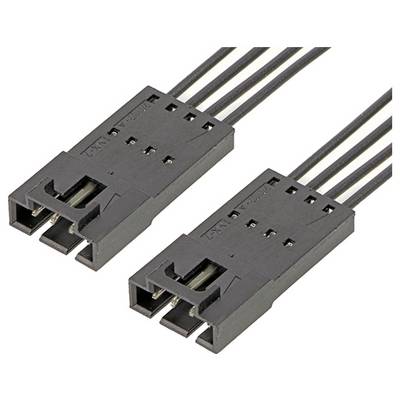 Dva čierne konektory, každý so štyrmi káblami, ktoré sa používajú na elektrické prepojenia. Sú usporiadané vedľa seba.