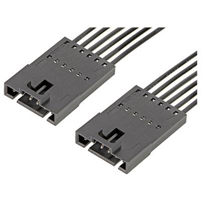 Dva čierne konektory s viacerými káblami, ktoré sa používajú na prepojenie elektronických komponentov.