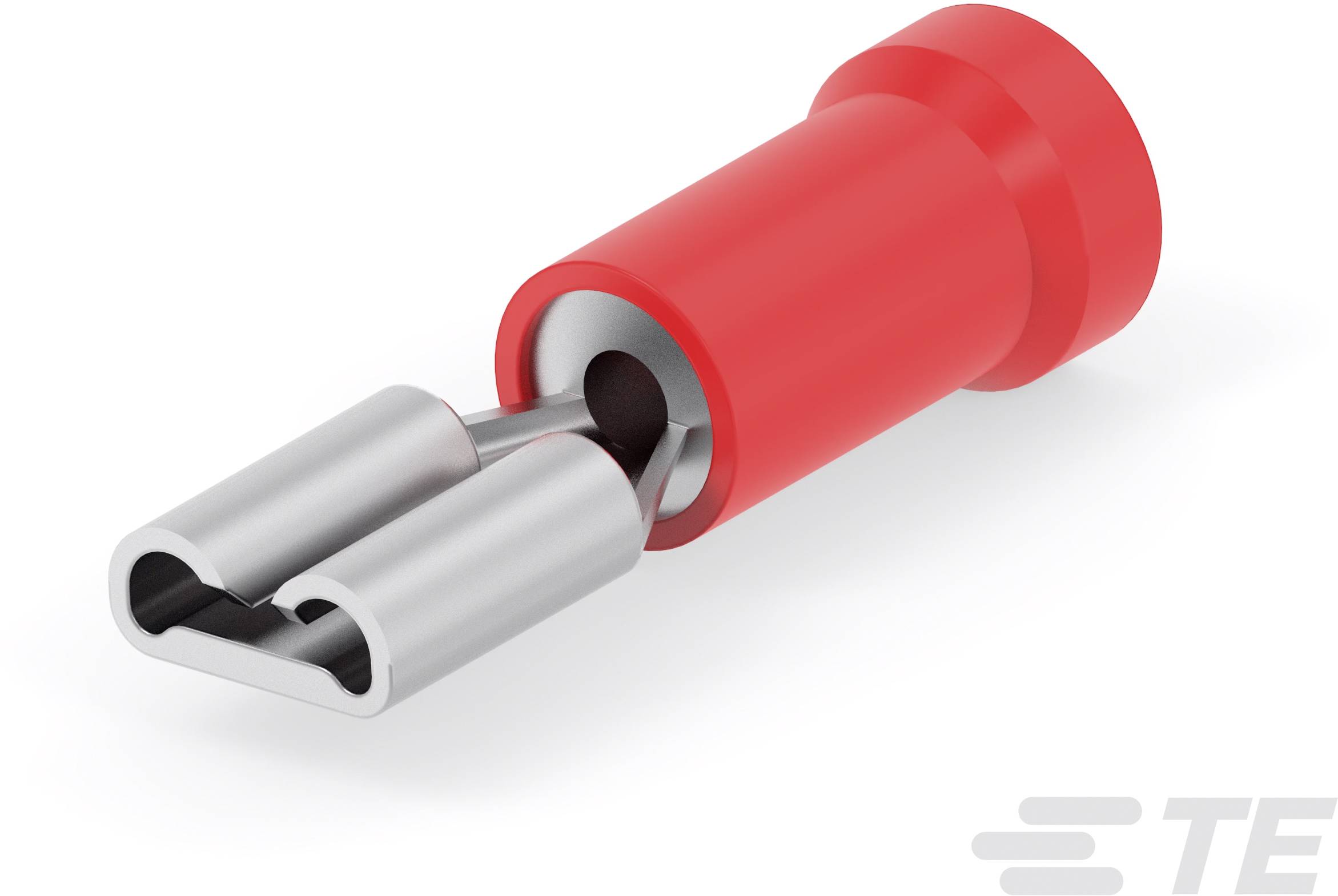 TE Connectivity 5-160483-1 Platte stekker (female) Insteekbreedte: 4.8 mm Insteekdikte: 0.8 mm 180 &deg; Rood 1 stuk(s) Tape on Full reel