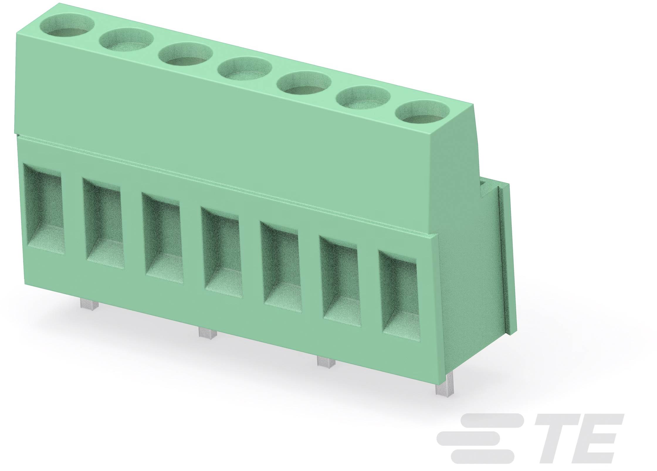 TE Connectivity 282858-5 Verbindingsklem Flexibel: 0.05-3 mm&sup2; Massief: 0.05-3 mm&sup2; Aantal polen: 5 1 stuk(s) Groen Carton
