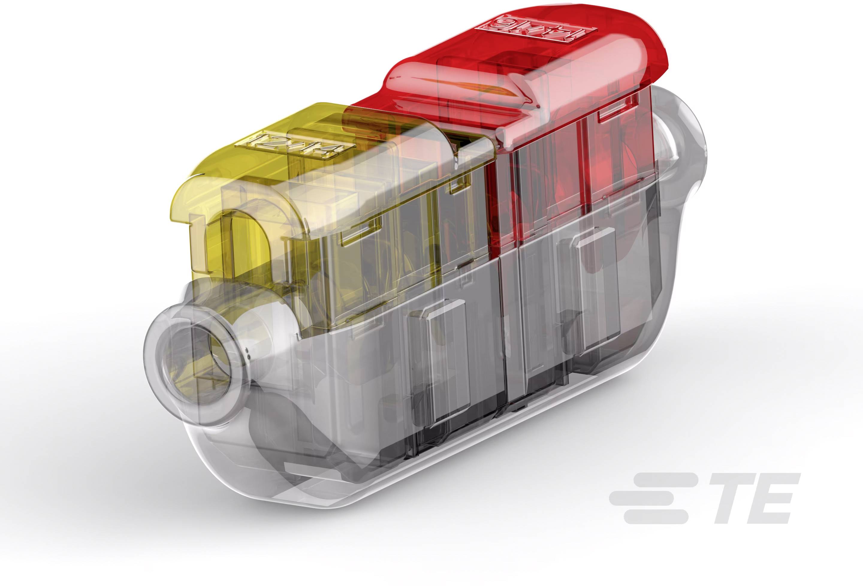 TE Connectivity 2213600-2 Verbindingsklem Flexibel: 0.75-4 mm&sup2; Massief: 0.75-4 mm&sup2; 1 stuk(s) Rood, Geel Box