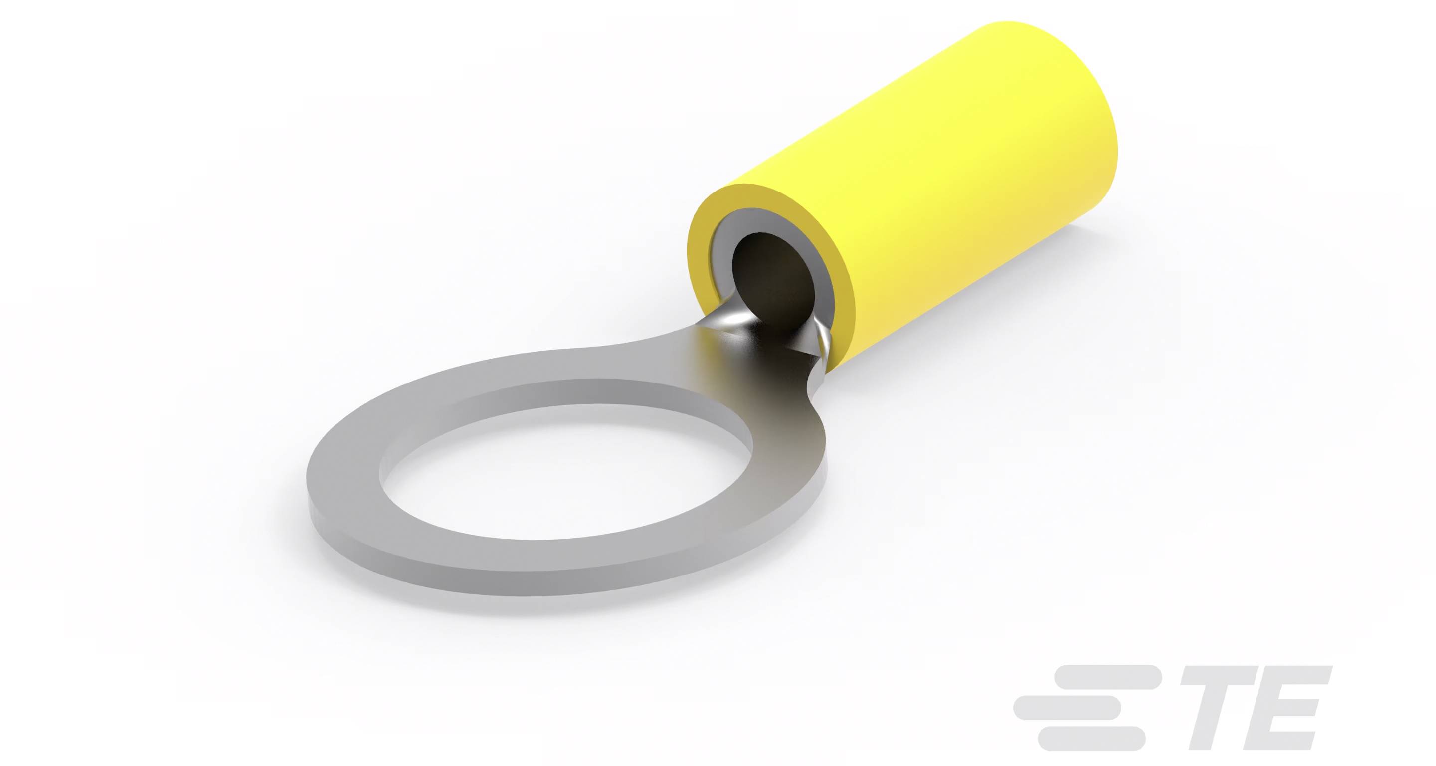 TE Connectivity 52077 Ringkabelschoen Dwarsdoorsnede (max.): 6 mm&sup2; Schachtdiameter: 13.08 mm Deels ge&iuml;soleerd Geel 1 stuk(s) Piece