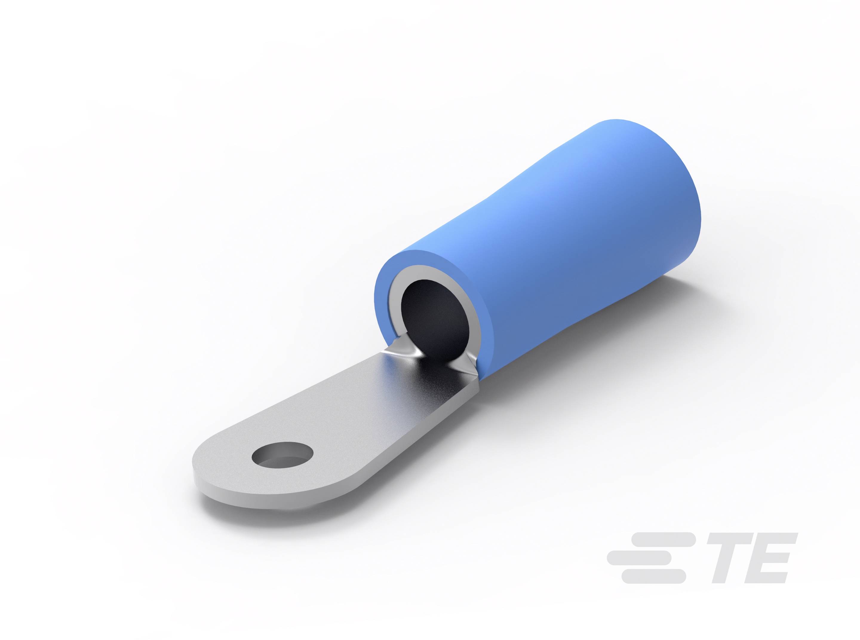 TE Connectivity 52042-3 Ringkabelschoen Dwarsdoorsnede (max.): 15 mm&sup2; Schachtdiameter: 6.73 mm Deels ge&iuml;soleerd Blauw 1 stuk(s) Piece