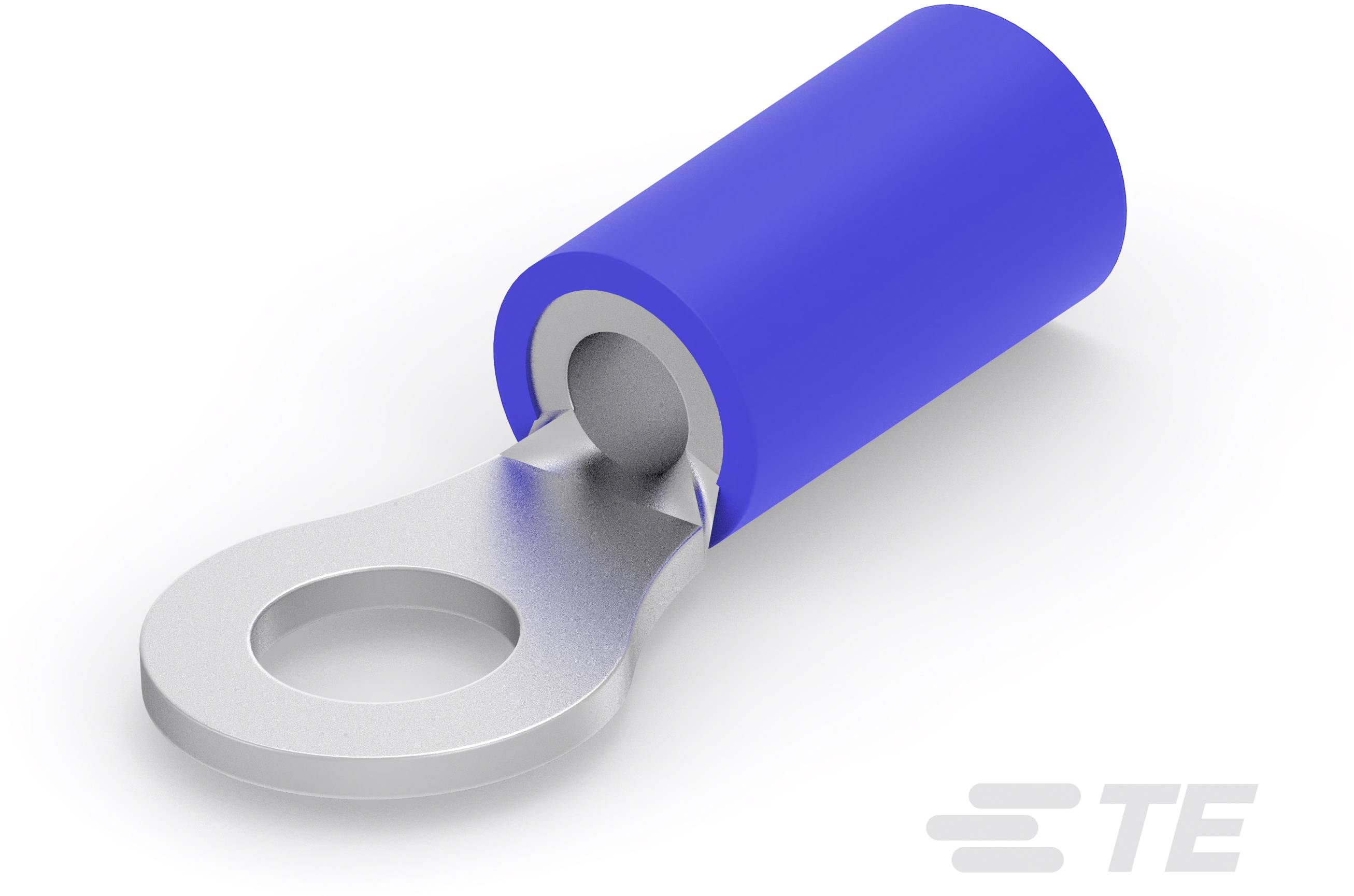 TE Connectivity 328527 Ringkabelschoen Dwarsdoorsnede (max.): 2.62 mm&sup2; Schachtdiameter: 4.34 mm Deels ge&iuml;soleerd Blauw 1 stuk(s) Piece