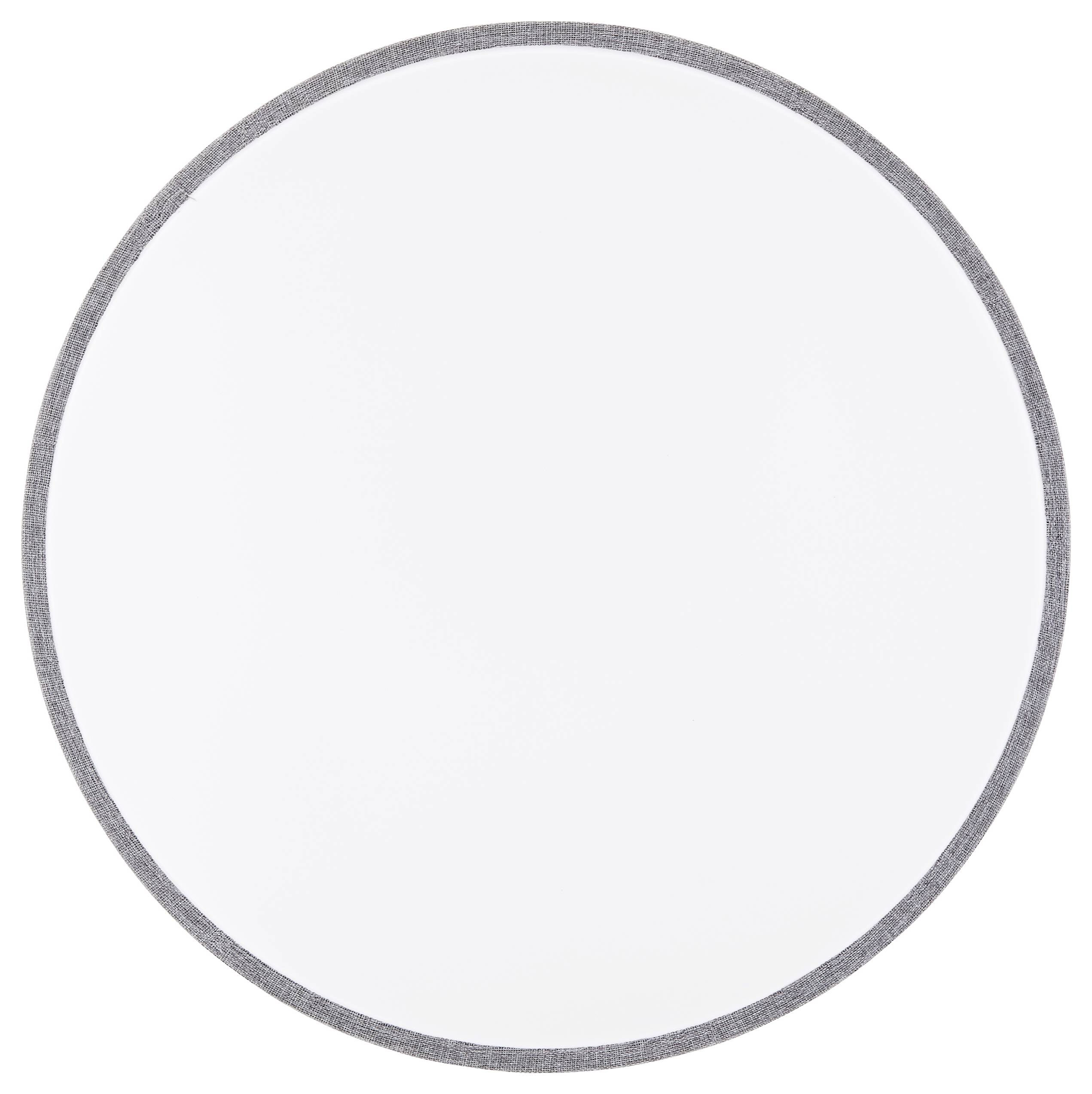 Guľaté biele zrkadlo s úzkym sivým rámom.