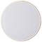 Okrúhle, ploché, biele svietidlo s tenkým červeným okrajom, pohľad spredu. Vhodné na montáž na strop v moderných priestoroch.