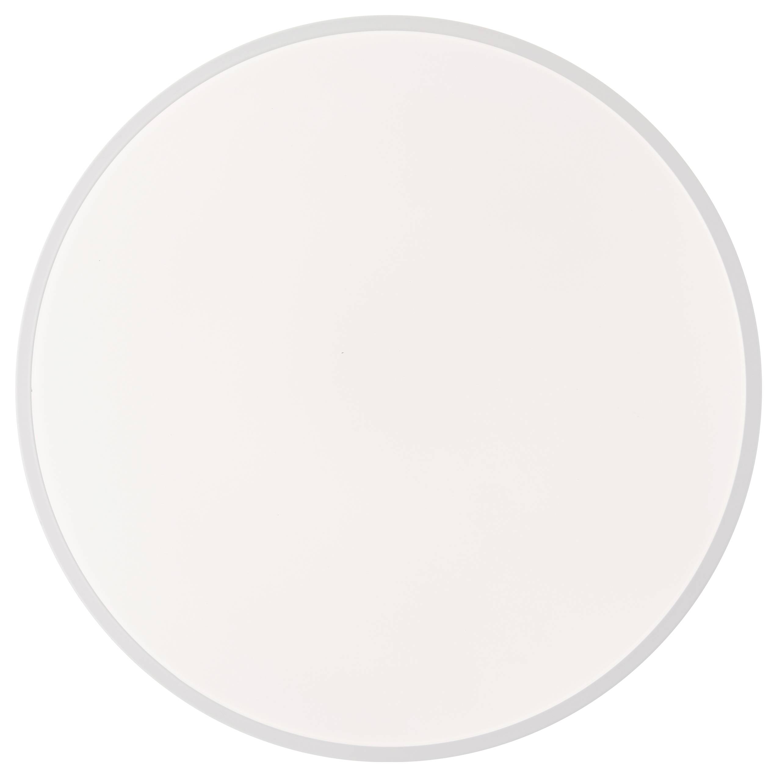 Biely, prázdny kruh na svetlosivom pozadí.