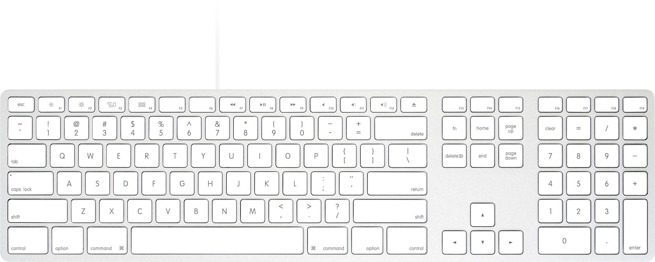 Matias FK318S Wired Aluminium Keyboard for Mac USB Tastiera Inglese US, QWERTY, Mac Argento