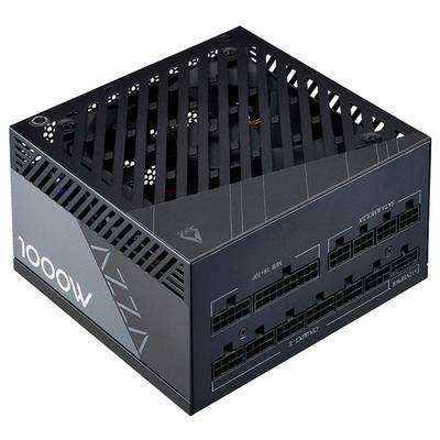 1000W sieťový zdroj s čiernym krytom a viacerými konektormi pre počítačové komponenty, vhodný pre výkonné počítače.
