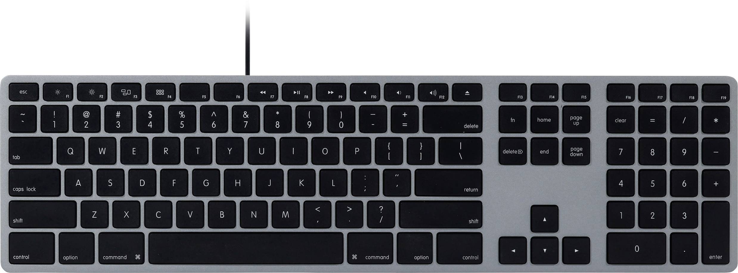 Matias FK318B Wired Aluminium Keyboard for Mac USB klávesnica US anglická, QWERTY, Mac space Grau-0