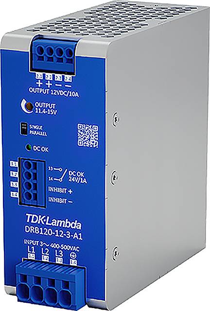 TDK DRB120-12-3-A1 DIN-rail netvoeding 15 V/DC 10 A 120 W Aantal uitgangen:1 x Inhoud 1 stuk(s) afbeelding