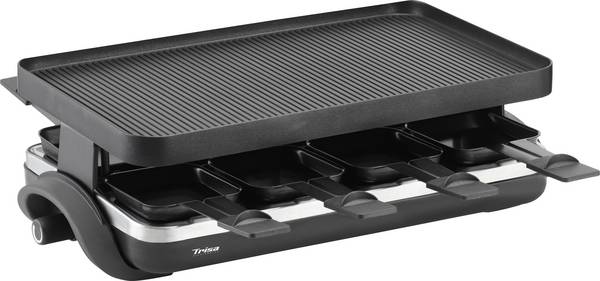 Trisa Supreme 8 raclette gril 8 panvíc, nepriľnavý povlak čierna