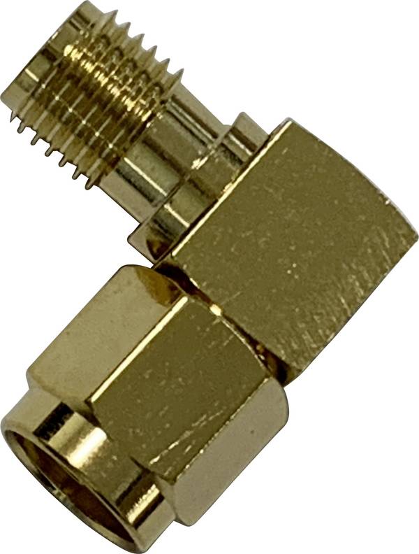Wittenberg Antennen Adapter SMA WINKELSTÜCK SMA Stecker auf SMA Buchse vergoldet 50 OHm 103513 SMA adaptér SMA zástrčka - SMA zásuvka 1 ks
