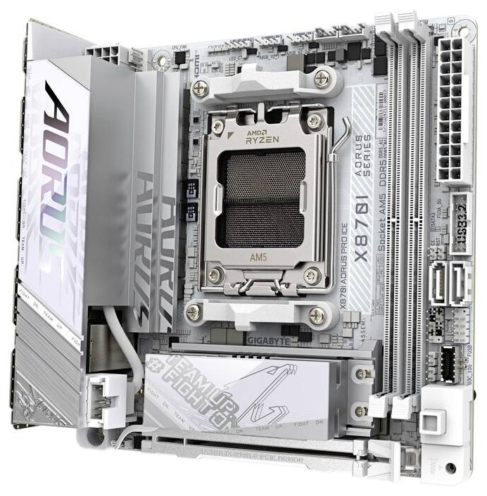 Gigabyte X870I AORUS PRO ICE Základná doska Socket AMD AM5 Tvarový faktor Mini-ATX Čipová sada základnej dosky AMD® X870-1