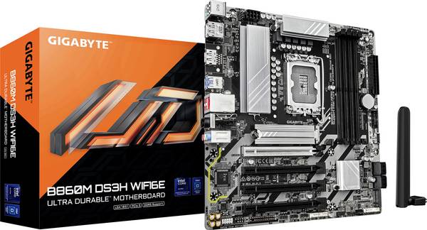 Gigabyte B860M DS3H WIFI6E LGA1851 MB Základná doska Socket Intel® 1851 Tvarový faktor ATX Čipová sada základnej dosky Intel® B860