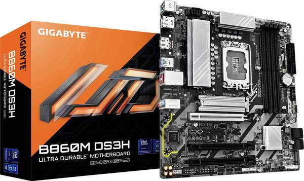 Gigabyte B860M DS3H LGA1851 MB Základná doska Socket Intel® 1851 Tvarový faktor ATX Čipová sada základnej dosky Intel® B860