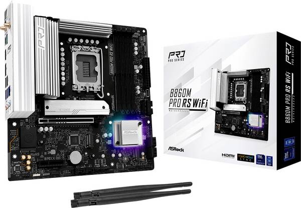 ASRock B860M Pro RS Wifi Základná doska Socket Intel® 1851 Tvarový faktor ATX
