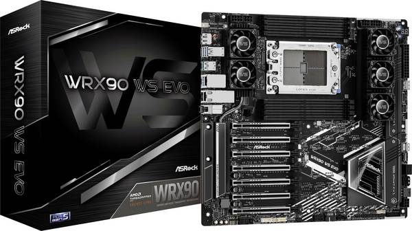 ASRock WRX90 WS EVO (WRX90) (D) Základná doska Socket AMD sTR5 Tvarový faktor E-ATX, SSI EEB Čipová sada základnej dosky AMD® WRX90
