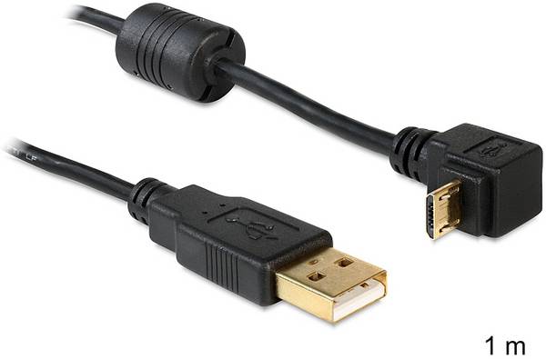 Delock USB kábel USB 2.0 USB-A zástrčka, USB Micro-B zástrčka 1.00 m čierna  83148