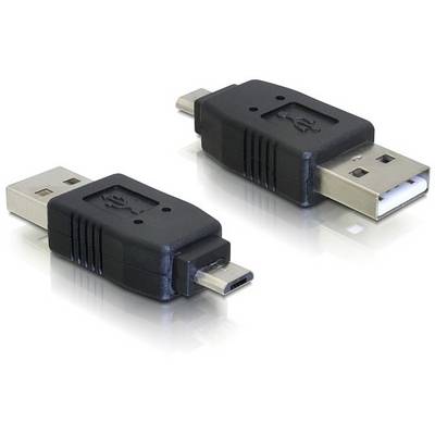 Dva USB adaptéry, vľavo s micro USB a vpravo so štandardným USB portom, ležia na reflexnej ploche.
