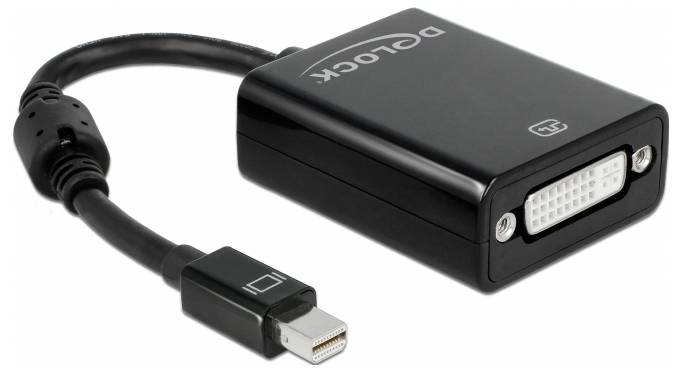 Delock 65098 Mini-DisplayPort / DVI Adattatore [1x Spina Mini DisplayPort - 1x Presa DVI 24+5 poli] Nero