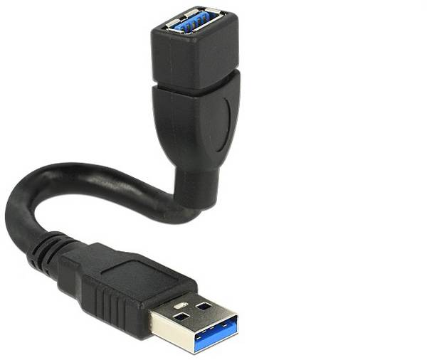 Delock USB kábel USB 3.0 USB-A zástrčka, USB-A zásuvka 0.15 m čierna 83713