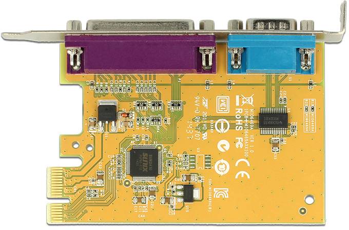 Delock 89446 karta PCI-Express Parallel (IEEE 1284), sériové (9-pólové) PCIe-3