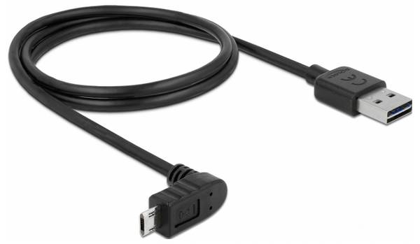 Delock USB kábel USB 2.0 USB-A zástrčka, USB Micro-B zástrčka 1.00 m čierna pozlátené kontakty 83848