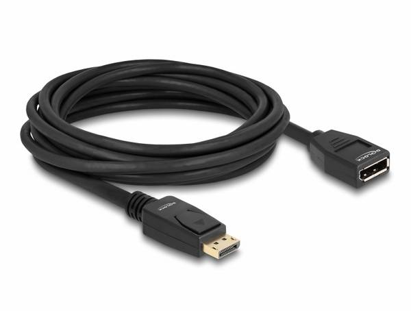 Delock DisplayPort prepojovací kábel Konektor DisplayPort, DisplayPort zásuvka 5 m čierna 80004 4K UHD, pozlátené kontakty, trojžilový tienený Kábel DisplayPort