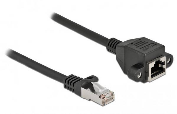 Delock 86998 RJ45 sieťové káble, prepojovacie káble CAT 6A S/FTP 0.25 m čierna tienený 1 ks