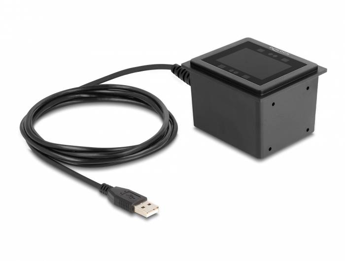 Delock 90600 skener 2D čiarového kódu káblové 2D, 1D LED čierna zabudovateľný-0