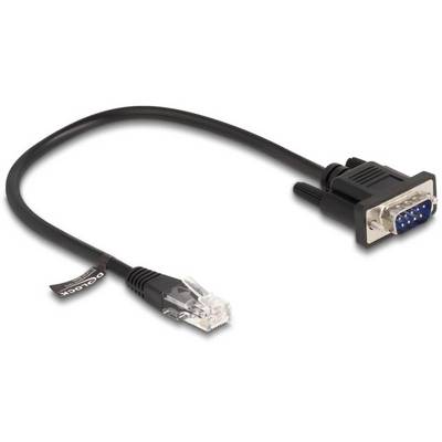 Čierny kábel s VGA konektorom na jednom konci a RJ45 konektorom na druhom konci.