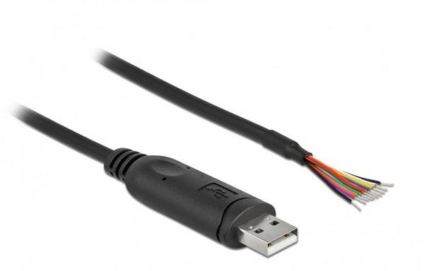 Delock USB kábel USB 2.0 USB-A zástrčka, otvorené konce kábla 0.50 m čierna tienený 90415