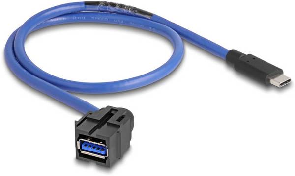 Delock USB kábel USB 3.0 USB-A zástrčka, USB-C ® zástrčka 0.50 m čierna, modrá guľatý 88156