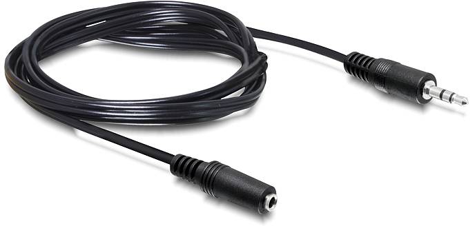 Delock 84002 jack audio prepojovací kábel [1x jack zástrčka 3,5 mm - 1x jack zásuvka 3,5 mm] 3 m čierna-0
