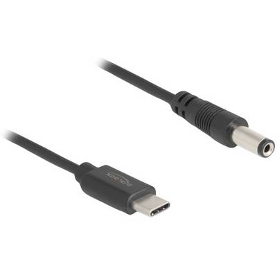 USB-C na DC napájací kábel: Zobrazuje adaptér s USB-C konektorom a okrúhlym DC konektorom pre napájanie.