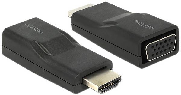 Delock 65655 HDMI / VGA adaptér [1x HDMI zástrčka - 1x D-SUB zásuvka 15-pólová] čierna  0 m