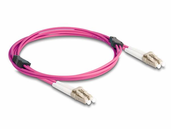Delock 87914 optické vlákno LWL prepojovací kábel [1x zástrčka LC - 1x zástrčka LC] 50/125 µ Multimode OM4 2 m