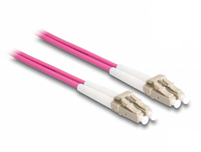 Delock 87914 optické vlákno LWL prepojovací kábel [1x zástrčka LC - 1x zástrčka LC] 50/125 µ Multimode OM4 2 m-2