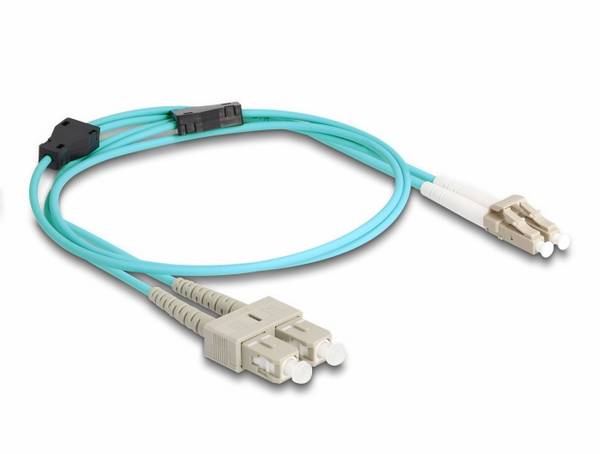 Delock 87910 optické vlákno LWL prepojovací kábel [1x zástrčka LC - 1x SC-Duplex] 50/125 µ Multimode OM3 1 m