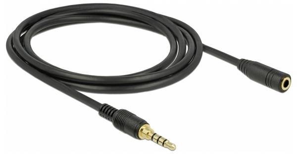 Delock 85631 spojka audio predlžovací kábel [1x jack zástrčka 3,5 mm - 1x jack zásuvka 3,5 mm] 2 m čierna