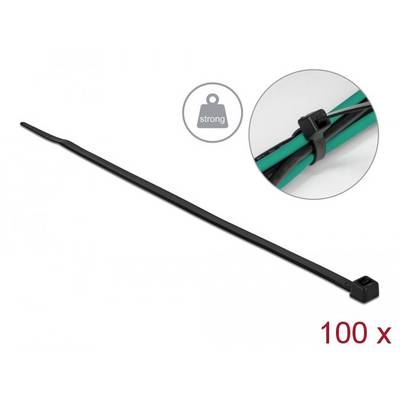 Delock 19559, sťahovacie pásky, 4.8 mm, 200 mm, čierna, vysoká pevnosť v ťahu, 100 ks-0